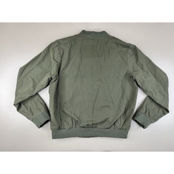 Brandy Melville Womens Canvas Bomber Jacket One Size Military Green GORPCORE - Picture 8 of 9